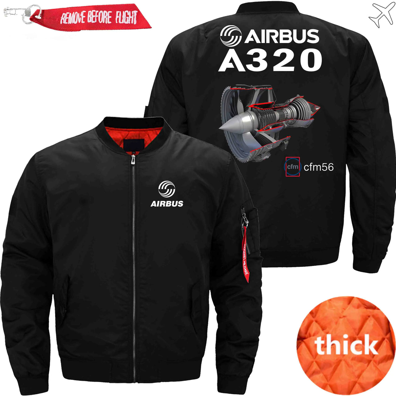 AIRBUS A320 CFM 56  turbofan aircraft engines Ma-1 Bomber Jacket Flight Jacket Aviator Jacket THE AV8R