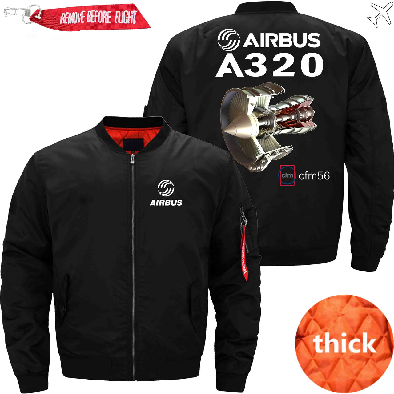 AIRBUS A320 CFM 56 turbofan aircraft engines Ma-1 Bomber Jacket Flight Jacket Aviator Jacket THE AV8R