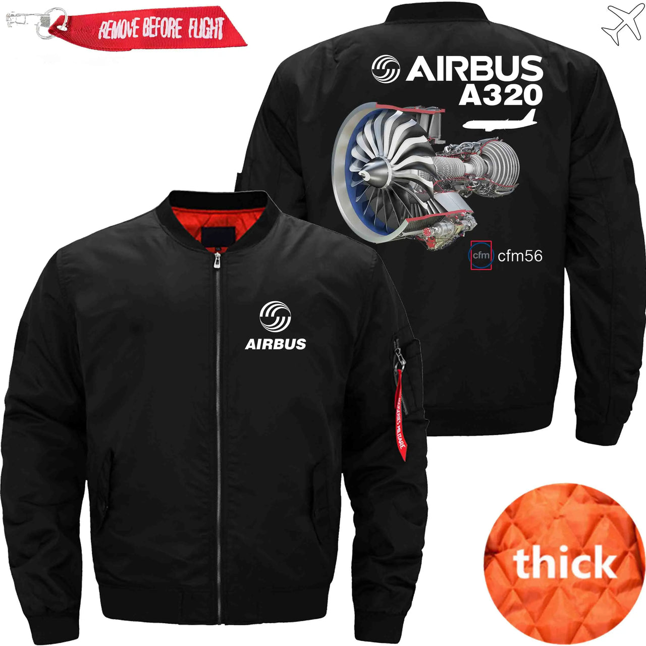 AIRBUS A320 CFM56 turbofan aircraft engines Ma-1 Bomber Jacket Flight Jacket Aviator Jacket THE AV8R
